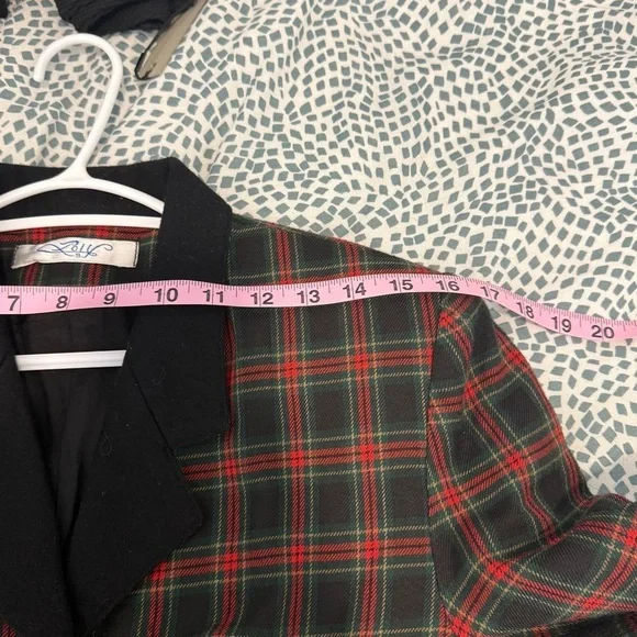 Vintage 80s Plaid Button-Up Dress | Red & Black Tartan | Small - Picture 9 of 11